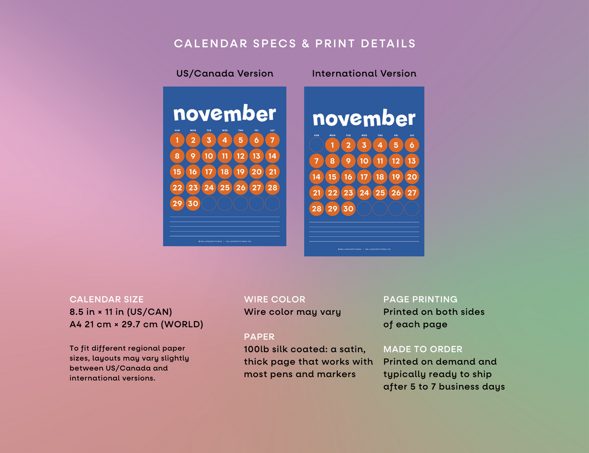 2027 Pop Dots Calendar