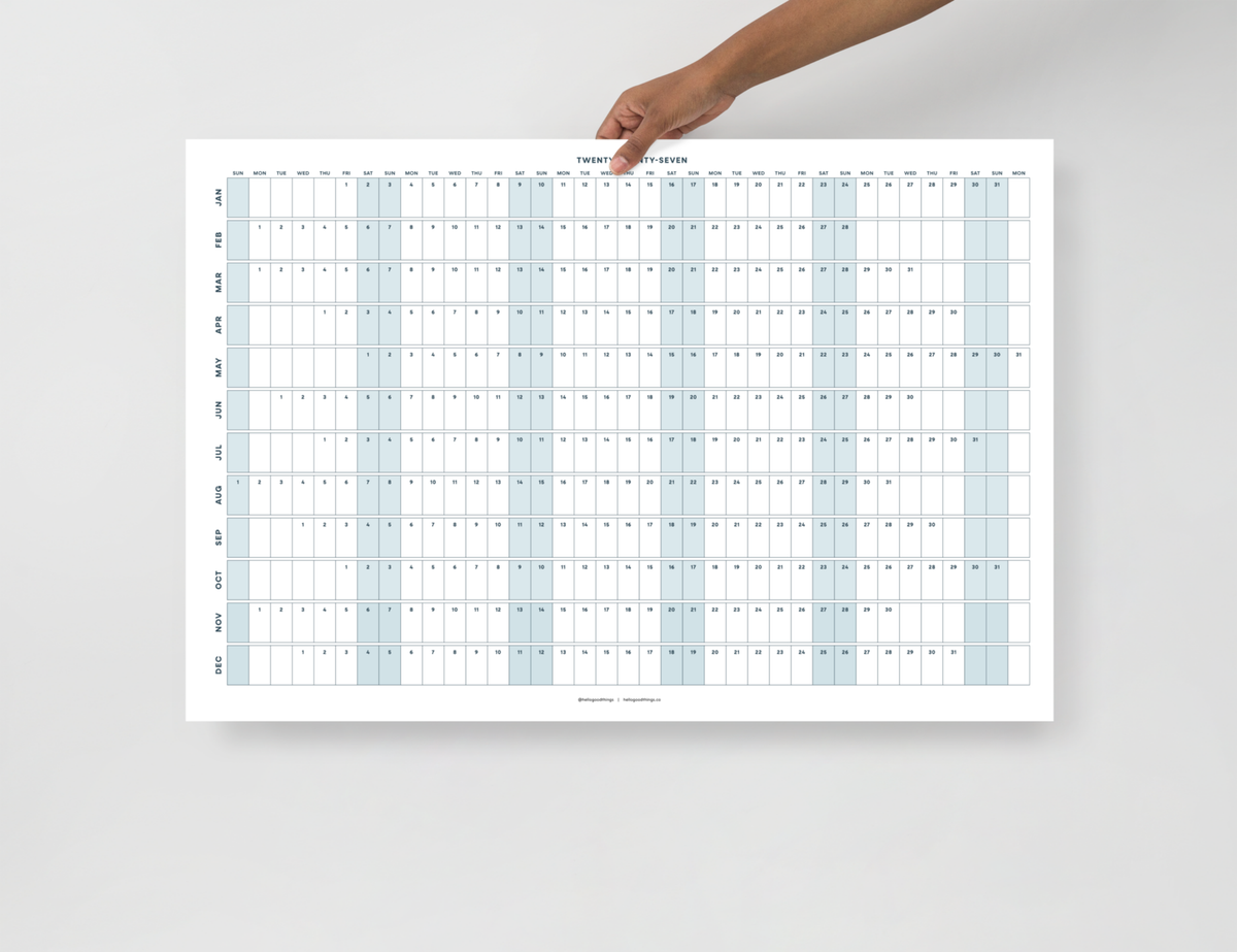 2027 Wall Poster Calendar - Project Planner