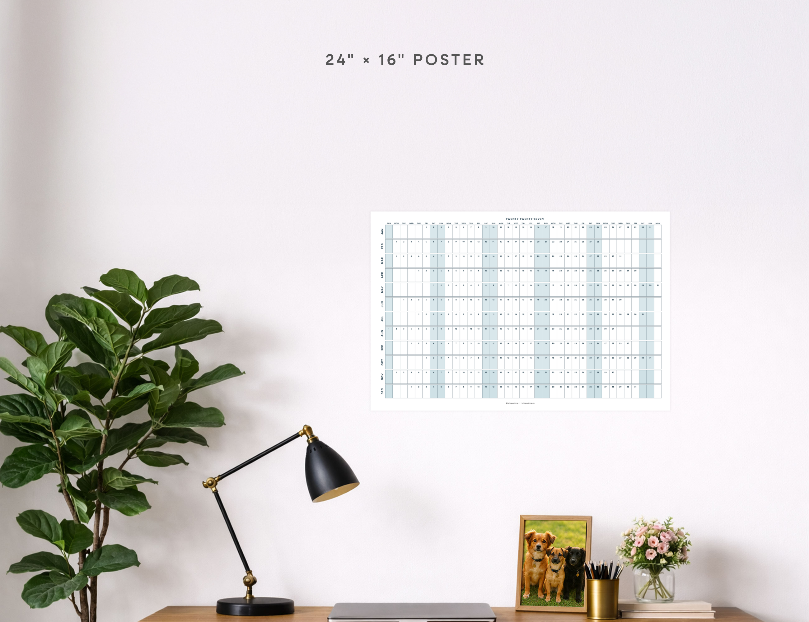 2027 Wall Poster Calendar - Project Planner
