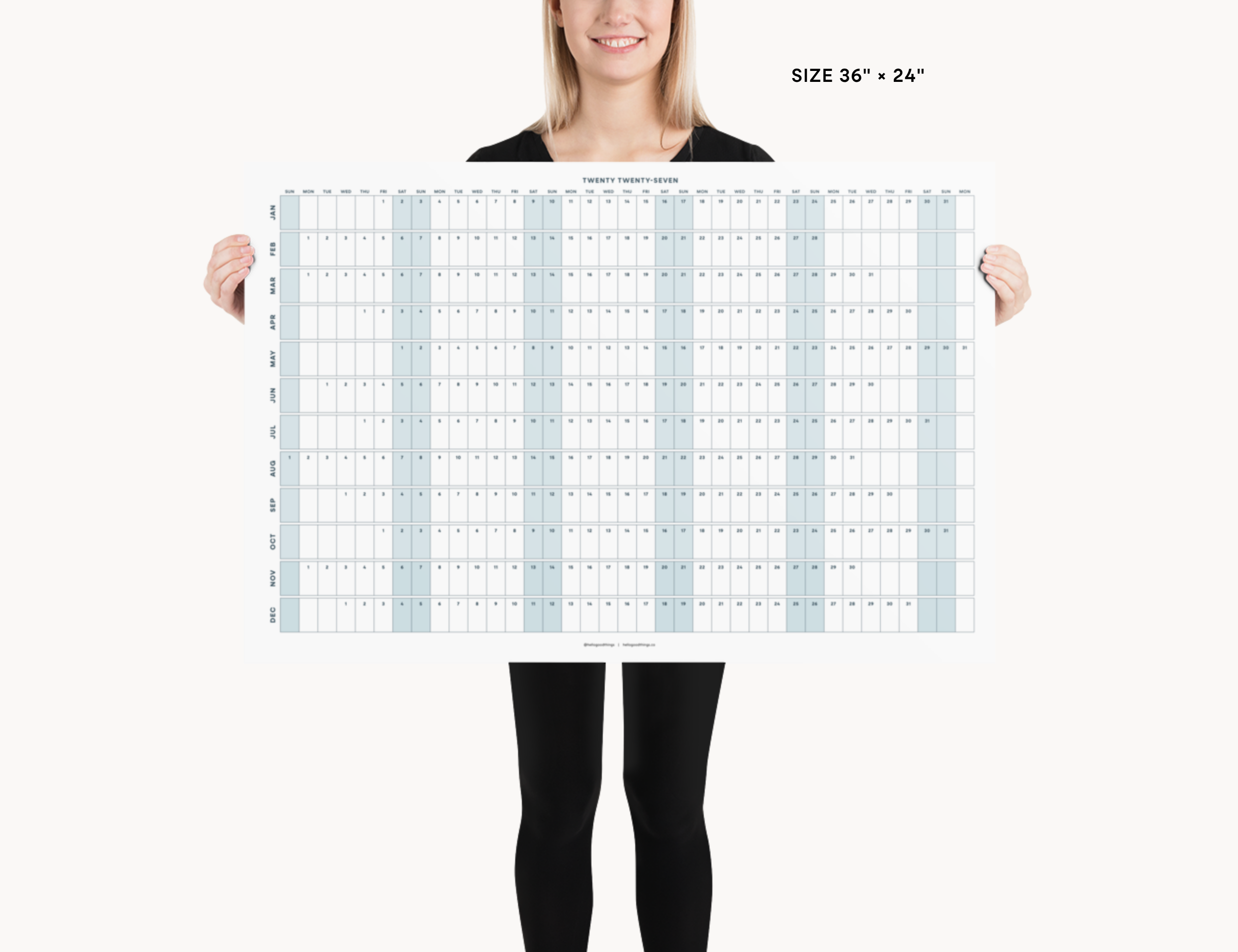 2027 Wall Poster Calendar - Project Planner
