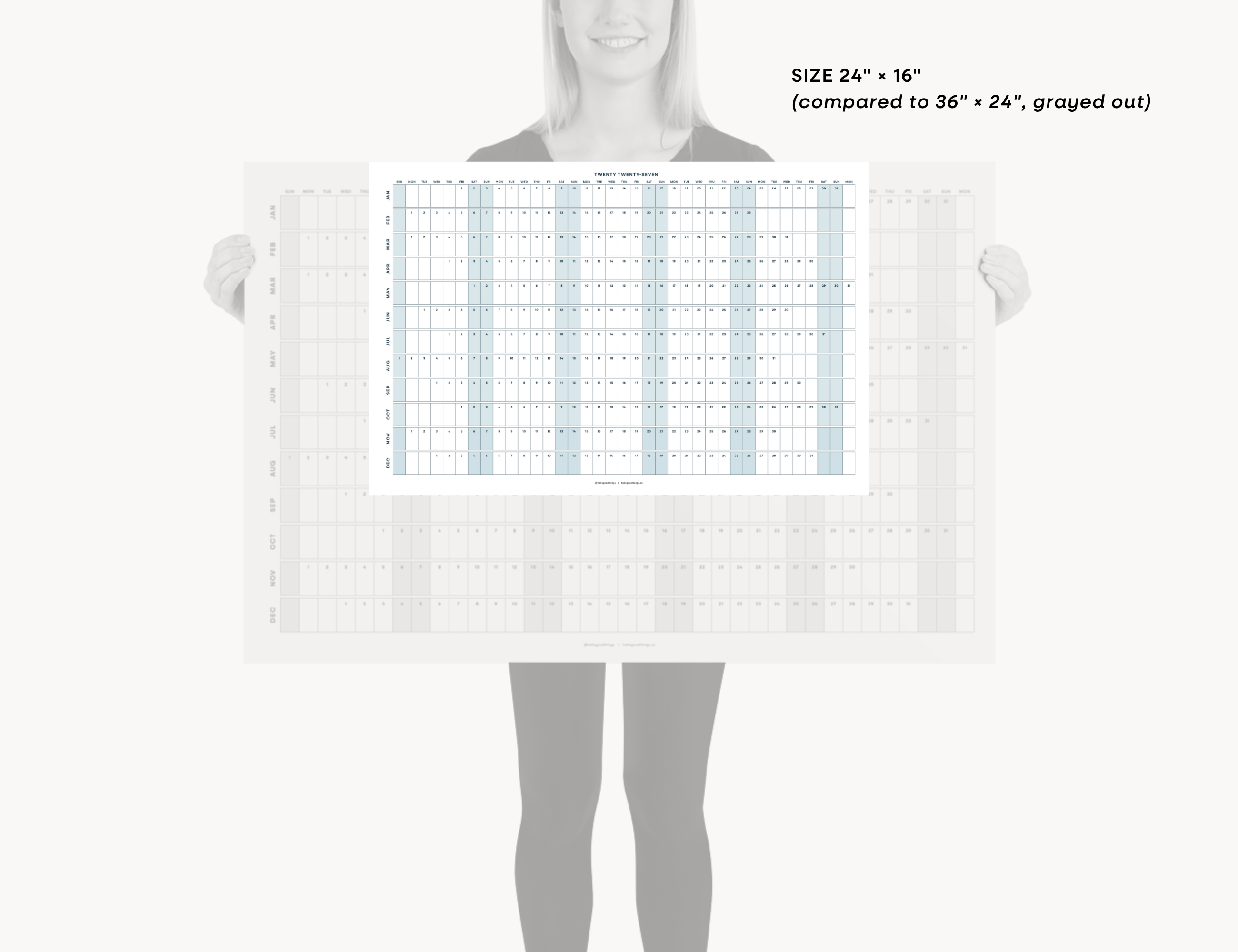 2027 Wall Poster Calendar - Project Planner