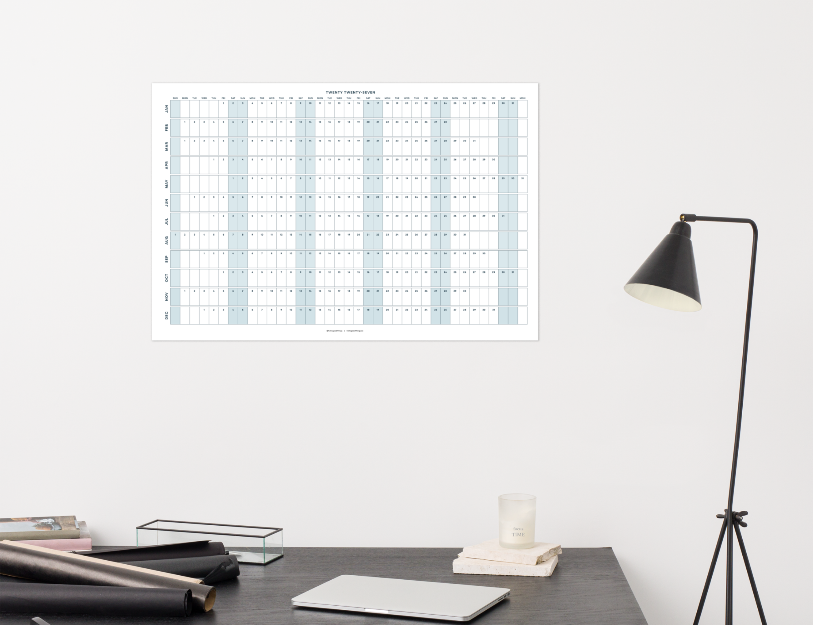 2027 Wall Poster Calendar - Project Planner
