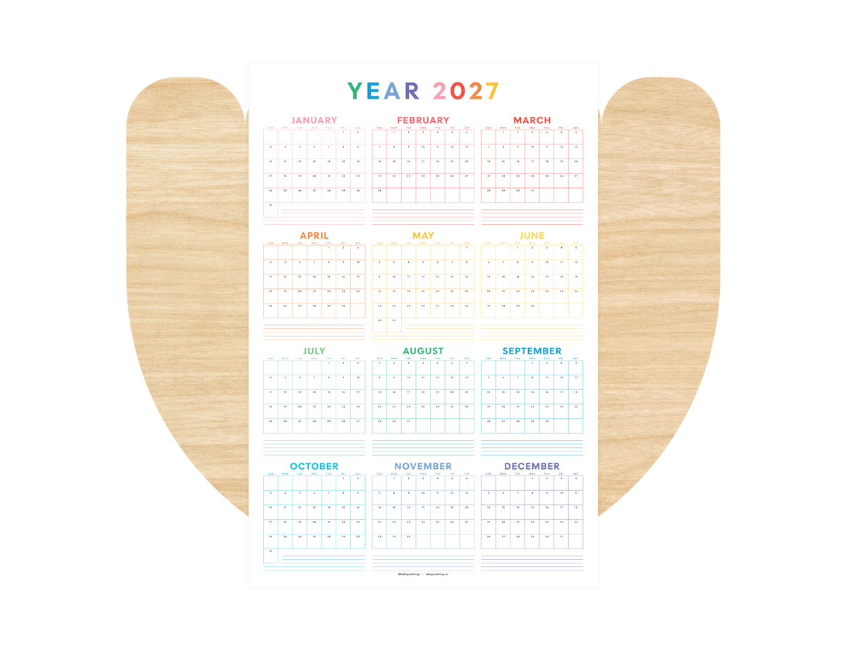 2027 Wall Poster Calendar - Year Plan
