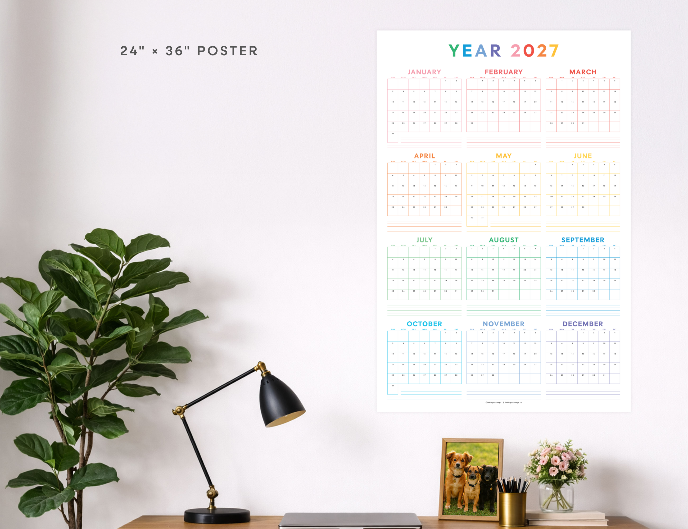 2027 Wall Poster Calendar - Year Plan