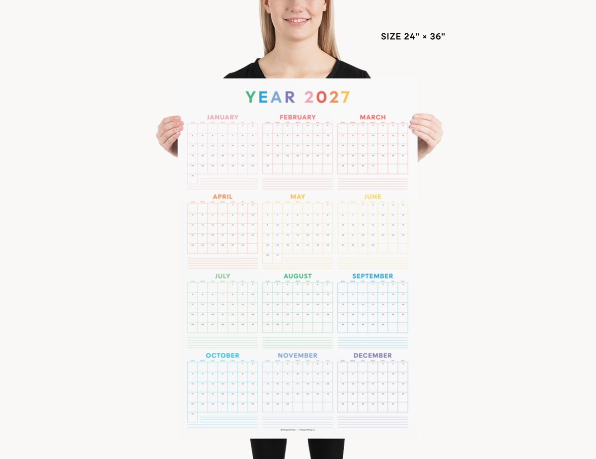 2027 Wall Poster Calendar - Year Plan
