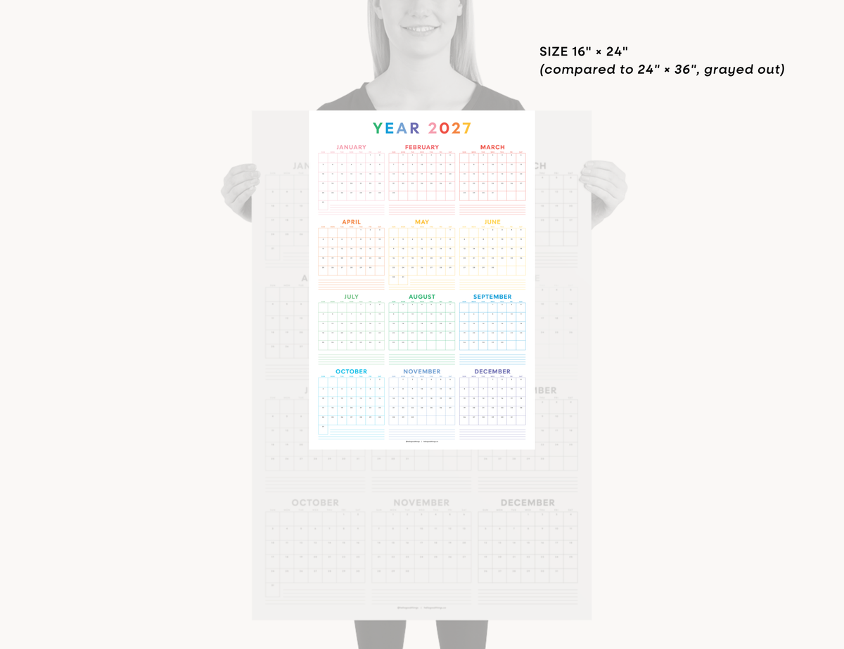 2027 Wall Poster Calendar - Year Plan