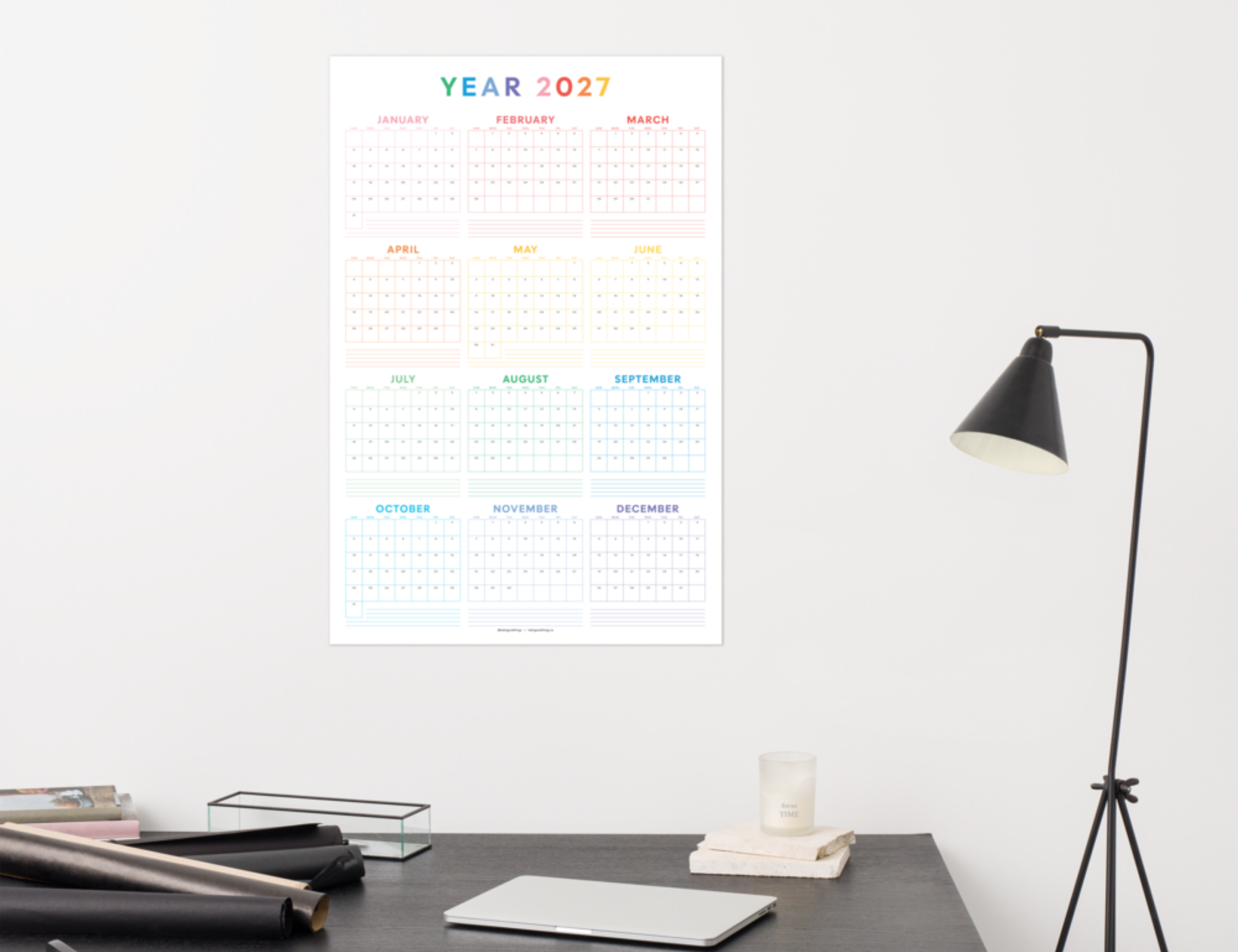 2027 Wall Poster Calendar - Year Plan