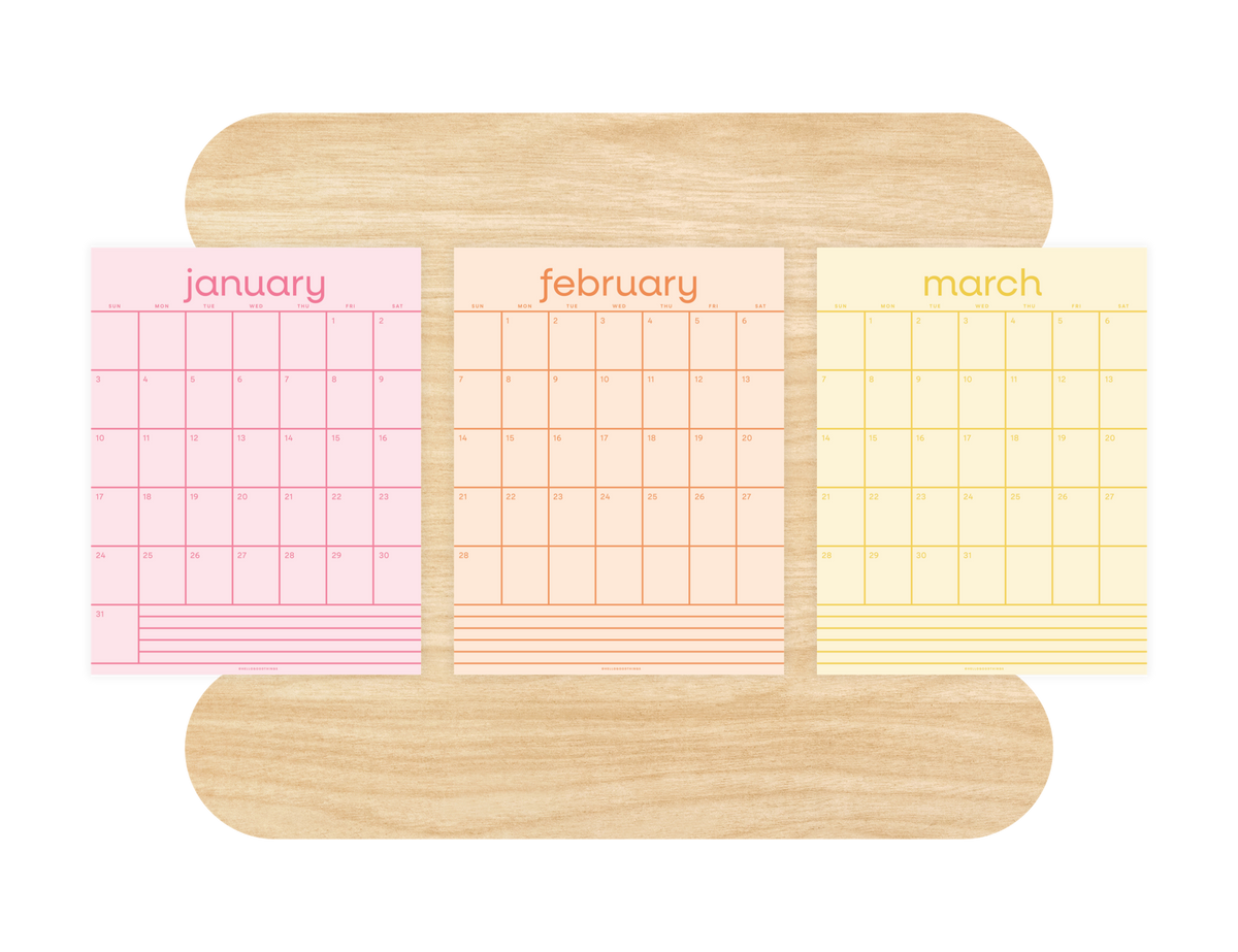 2027 Rainbow Calendar Printable (Letter)