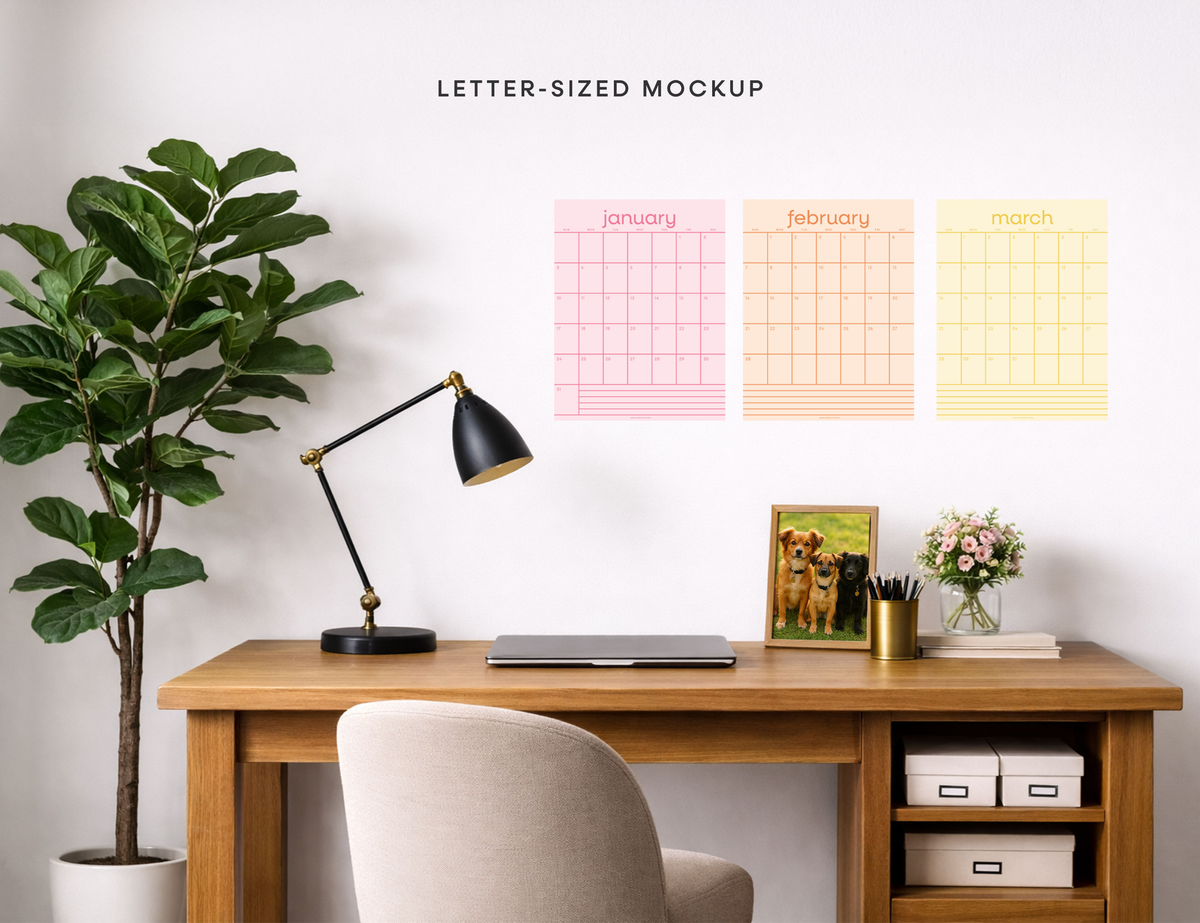 2027 Rainbow Calendar Printable (Letter)