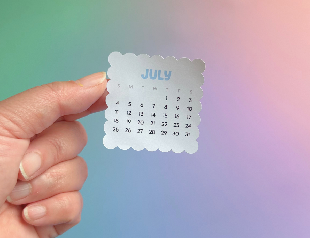 2027 Calendar Stickers, Rainbow Scallop