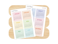 2027 Calendar Stickers, Rainbow Scallop