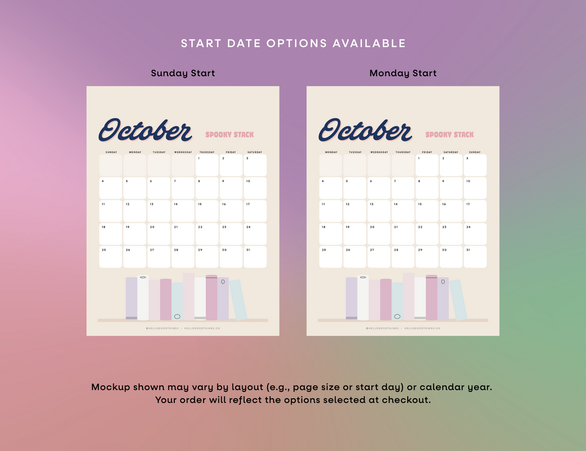 2027 My Year in Books Calendar