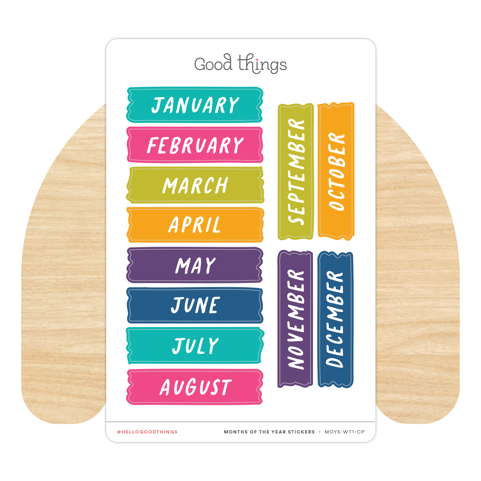 Months of the Year Sticker Sheet, Color Pop