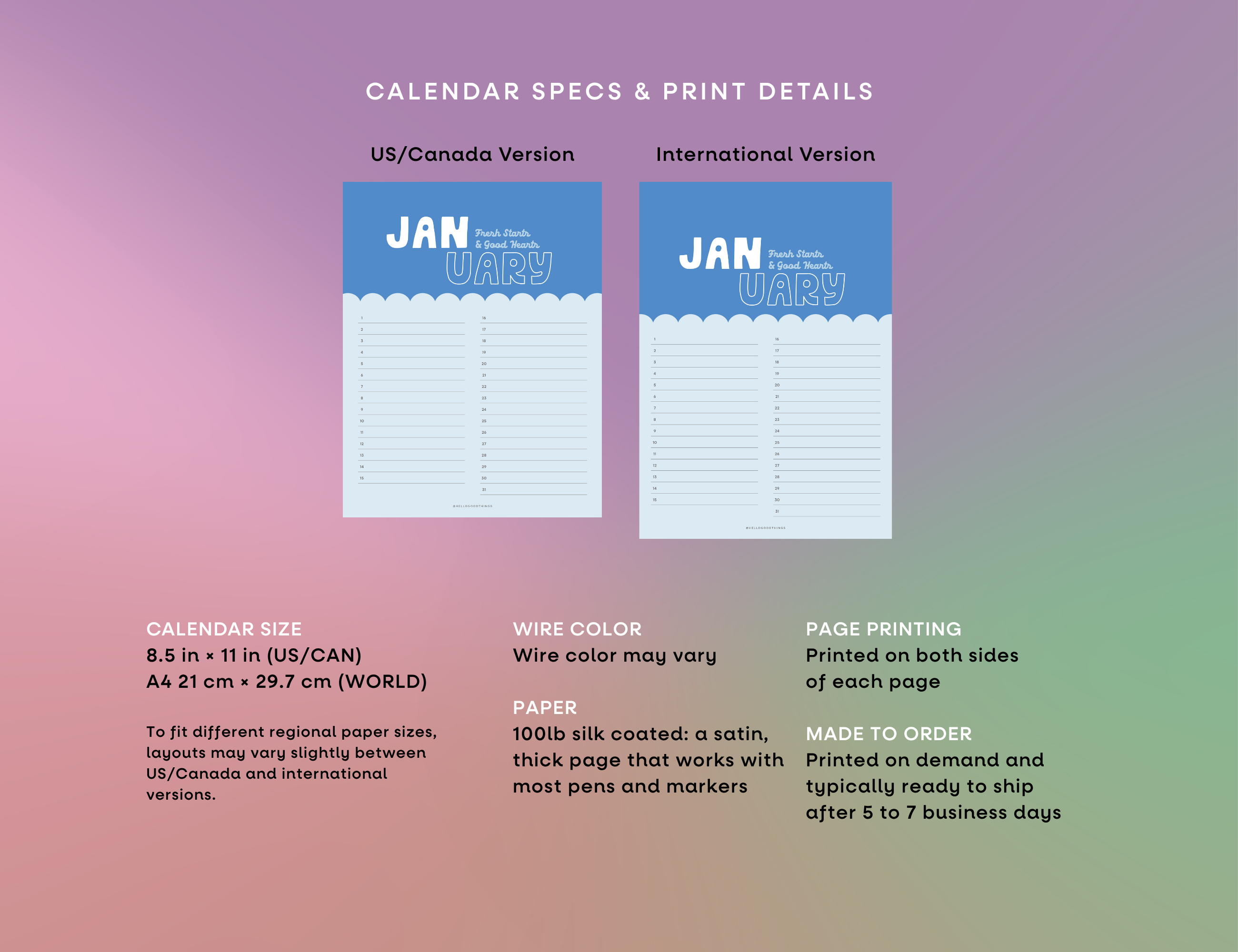 365 Days of Good Things Wall Calendar