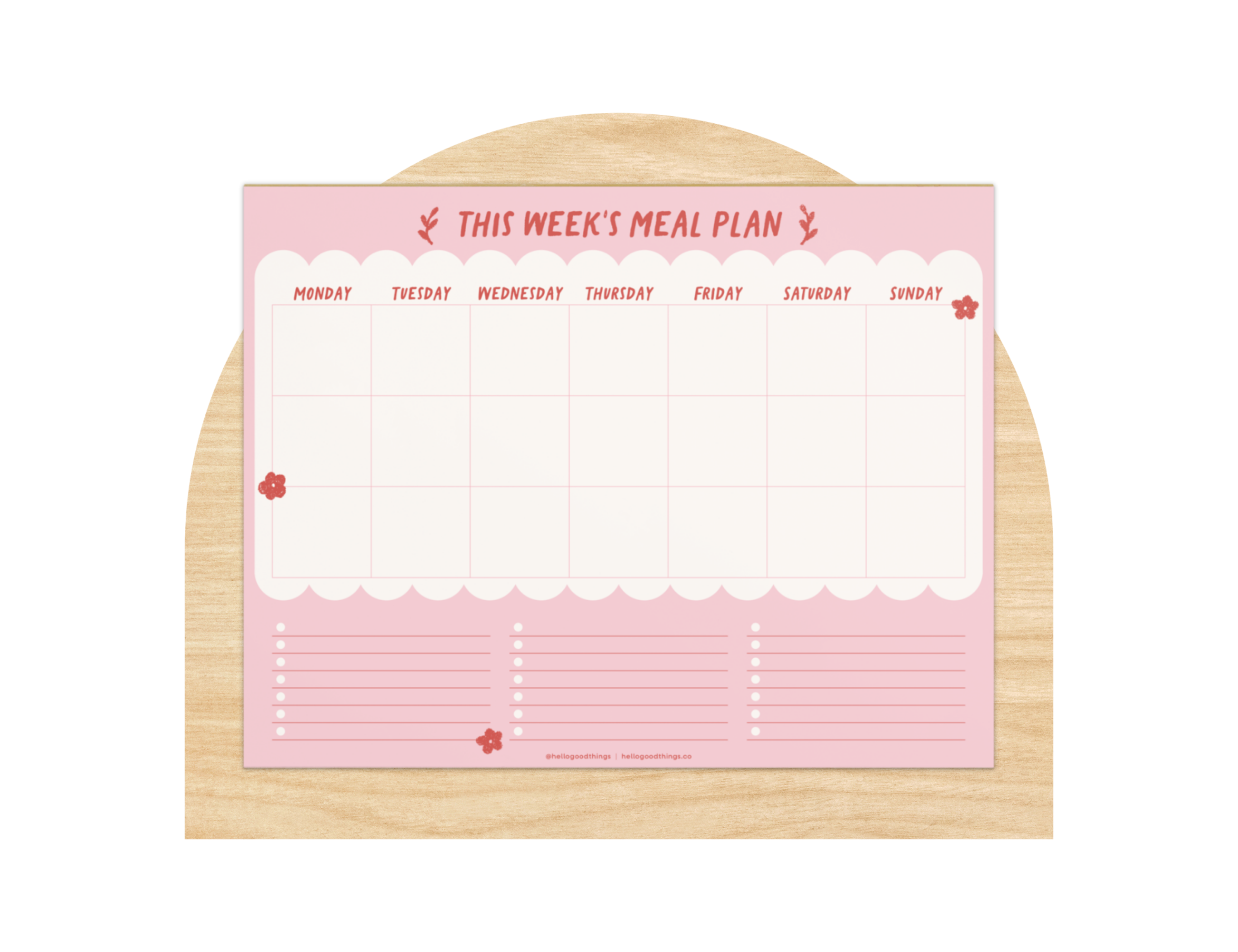 This Week’s Meal Plan Notepad