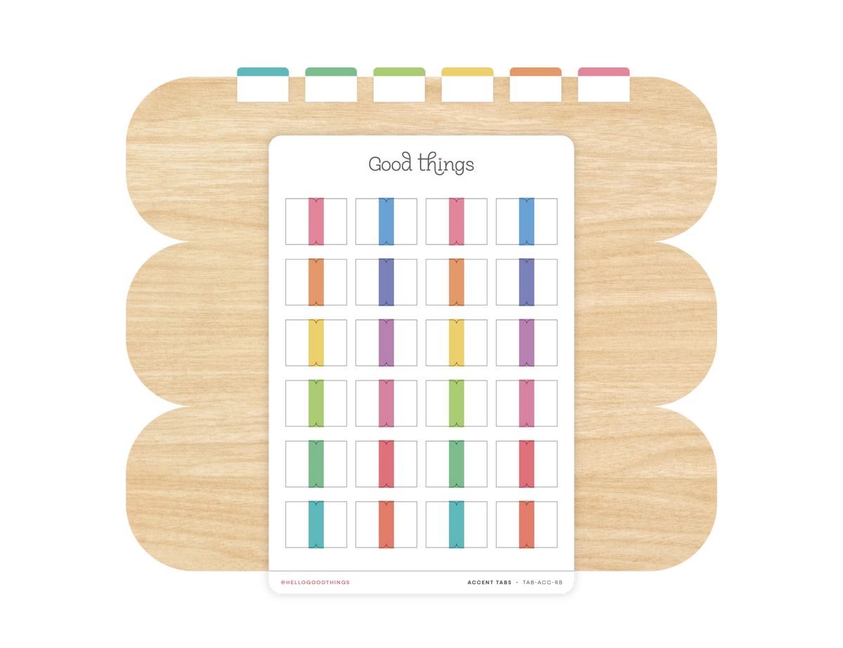 Accent Tab Stickers, Rainbow