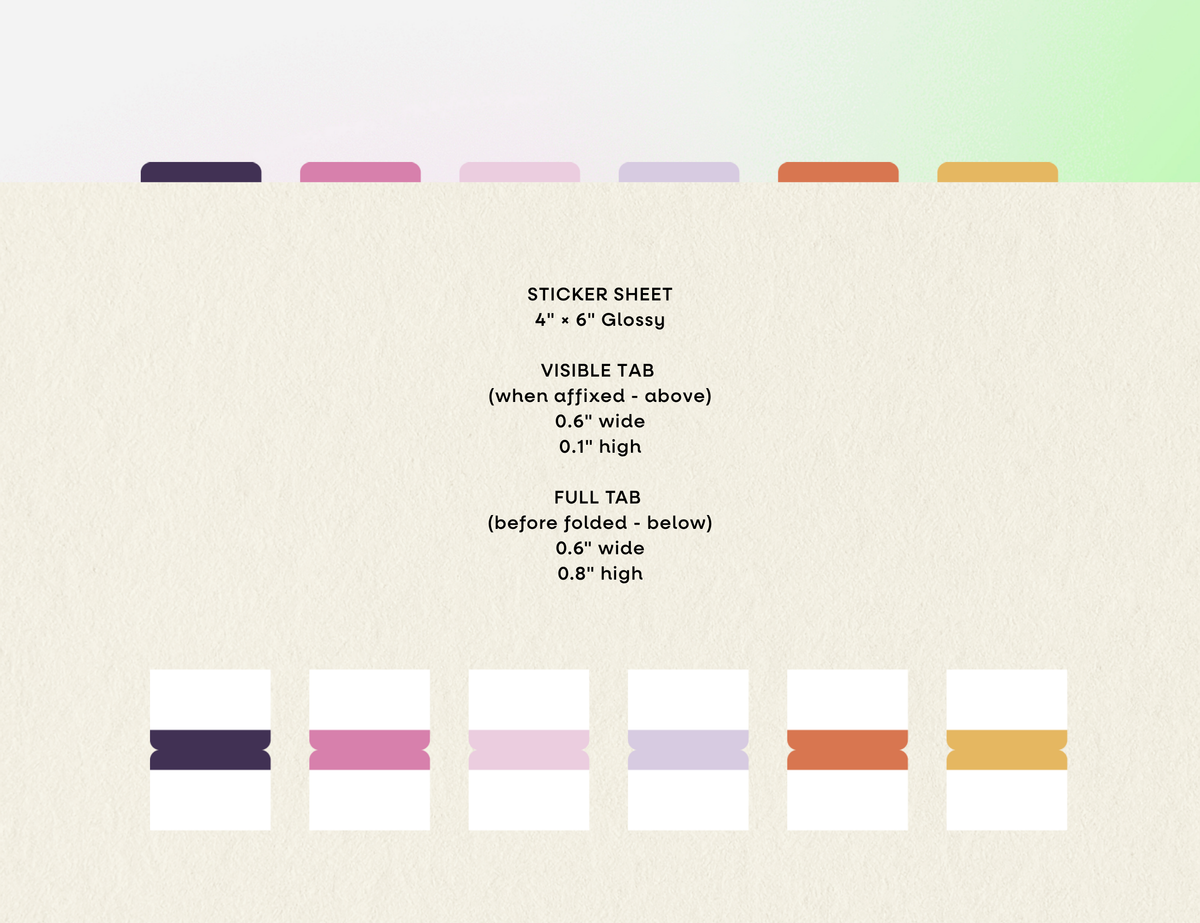 Accent Tab Stickers, Bright Side