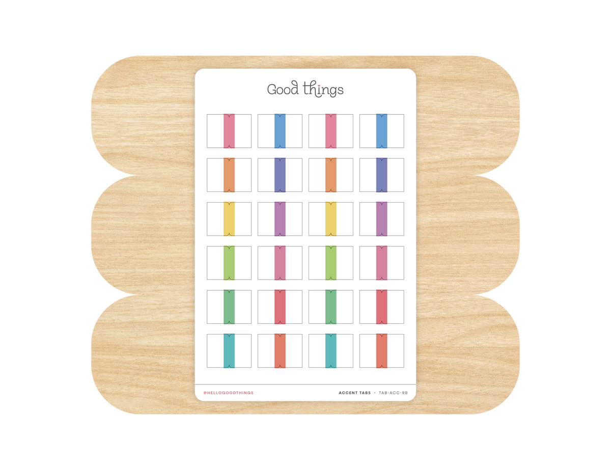 Accent Tab Stickers, Rainbow