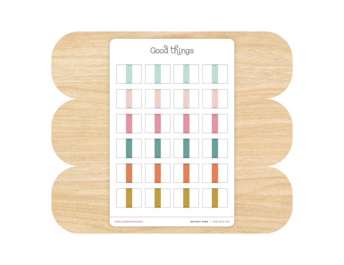 Accent Tab Stickers, Golden Hour