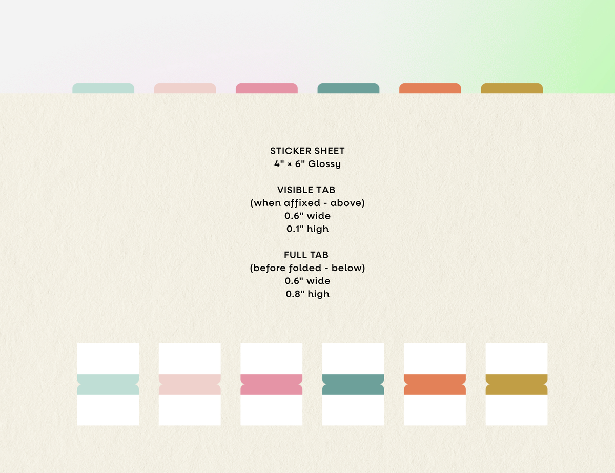 Accent Tab Stickers, Golden Hour