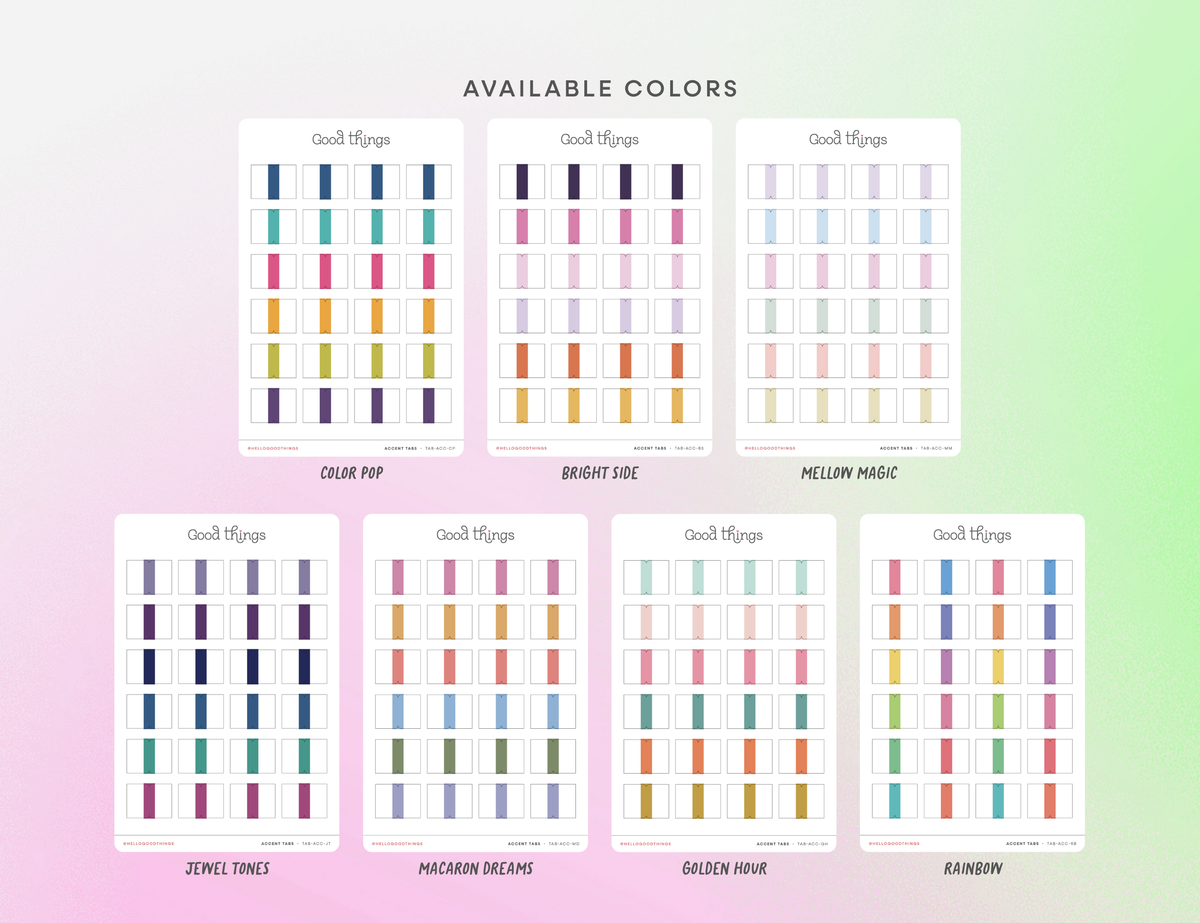 Accent Tab Stickers, Jewel Tones