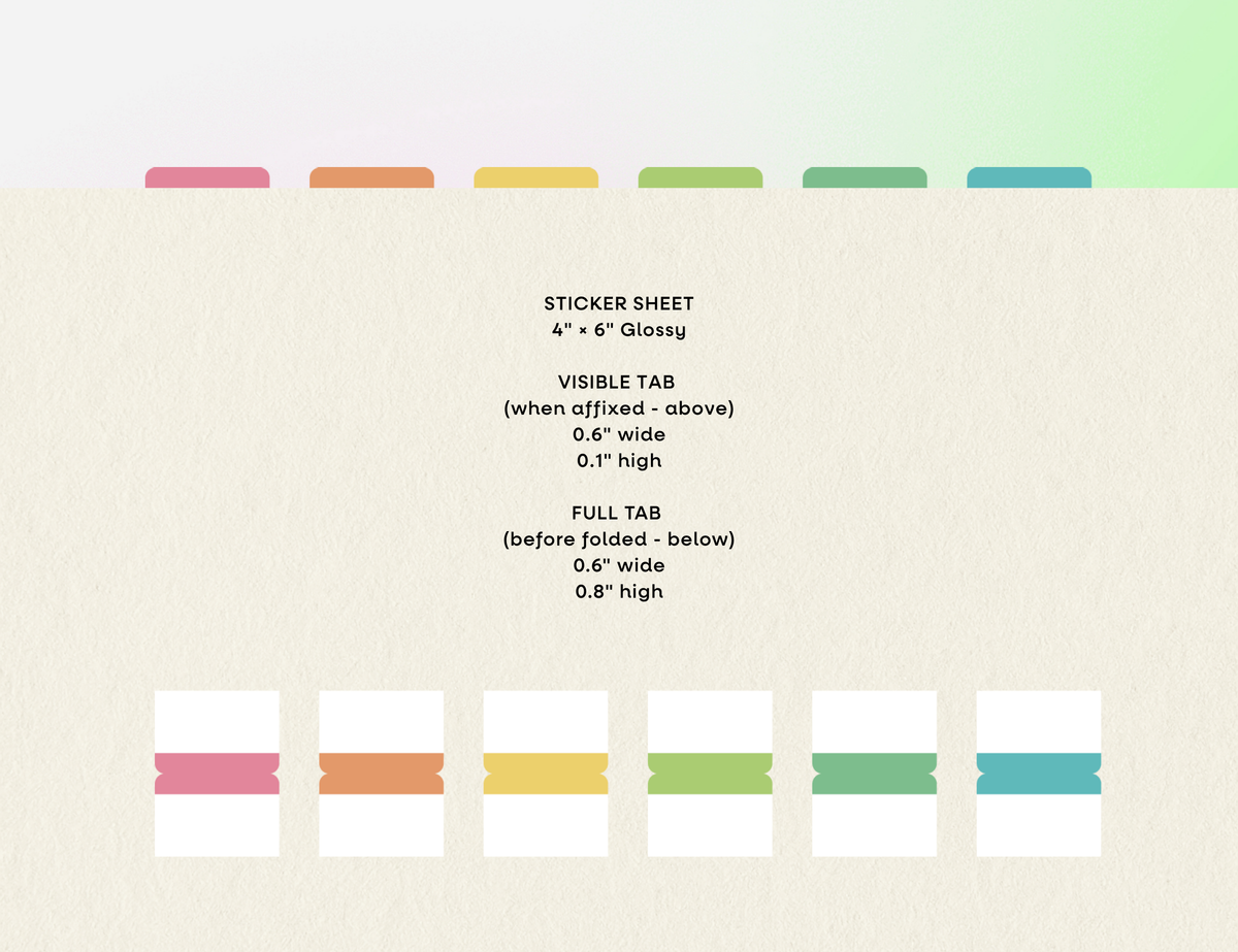 Accent Tab Stickers, Rainbow