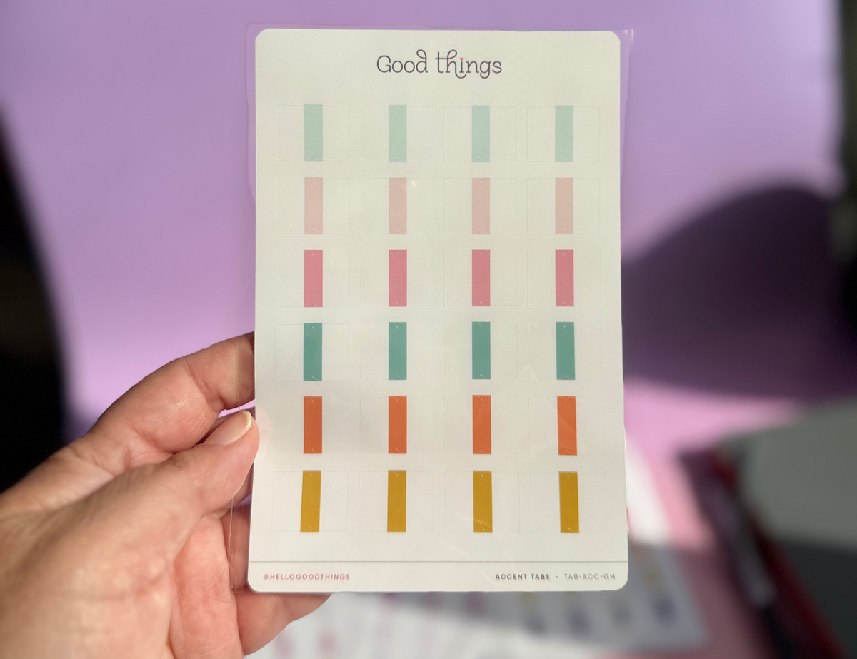 Accent Tab Stickers, Golden Hour