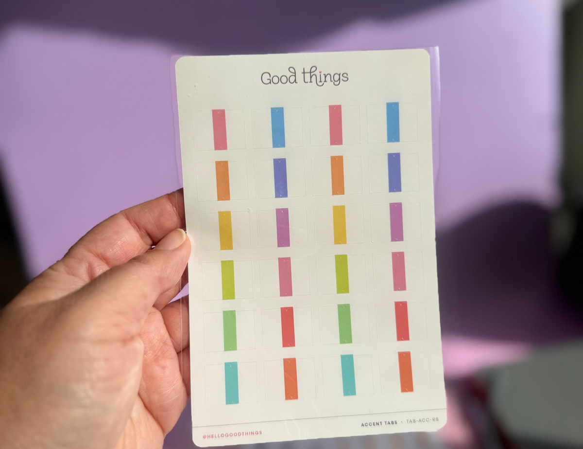 Accent Tab Stickers, Rainbow