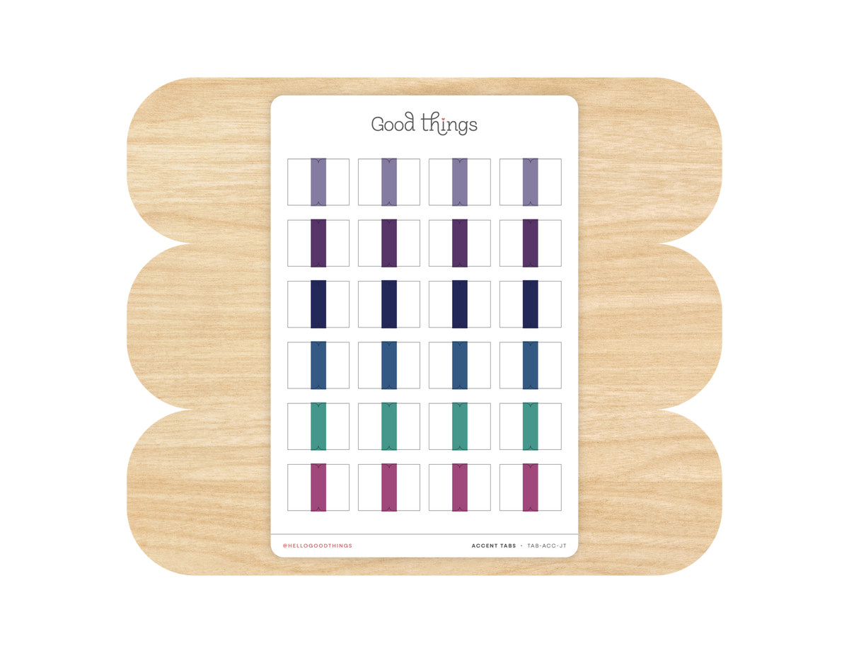 Accent Tab Stickers, Jewel Tones