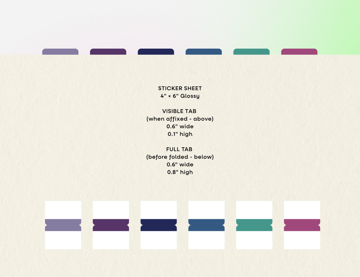 Accent Tab Stickers, Jewel Tones