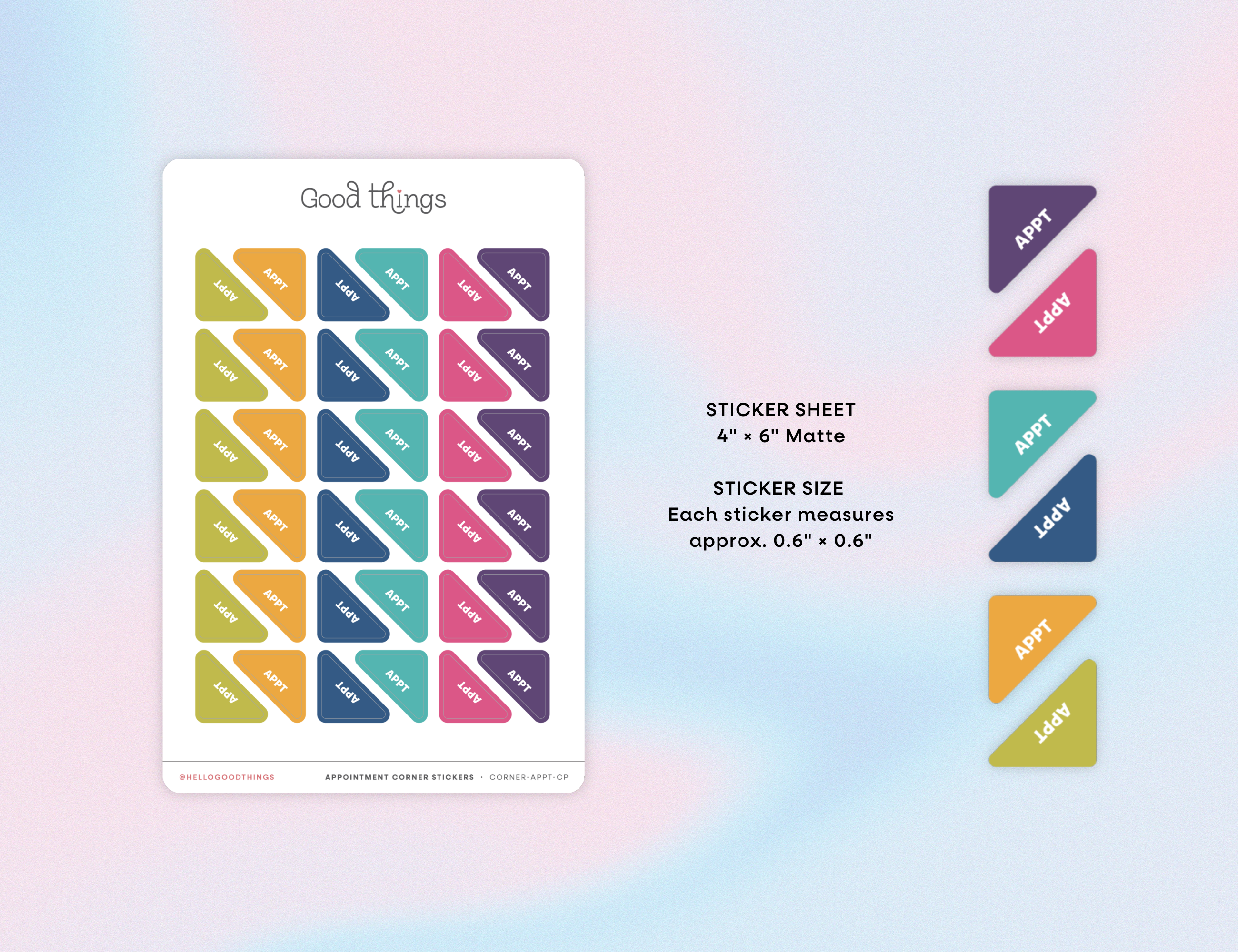 Appointment Corner Calendar Planner Stickers
