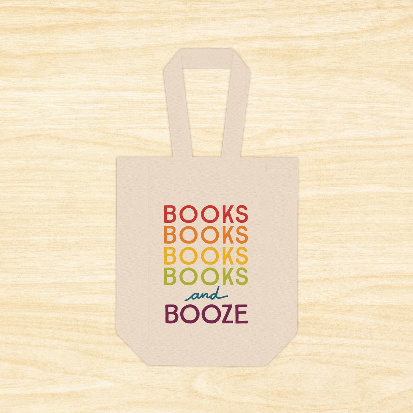 Books & Booze Double Wine Tote Bag