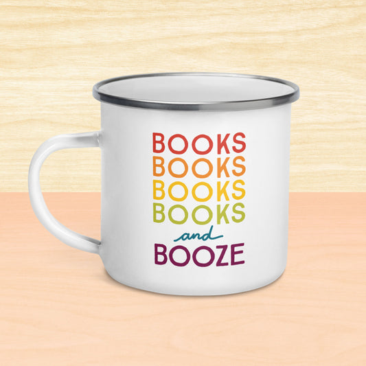 Books & Booze Enamel Mug