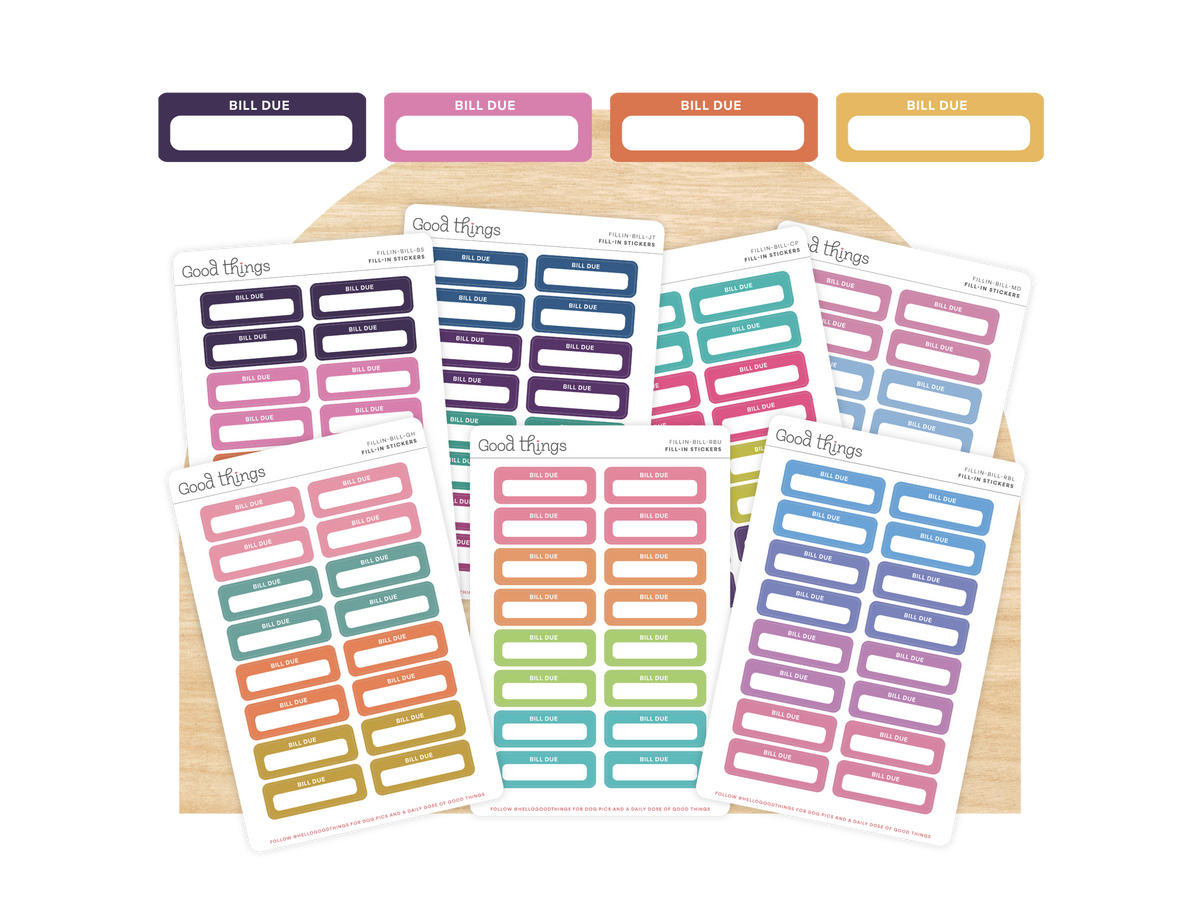 Bill Due Calendar Stickers