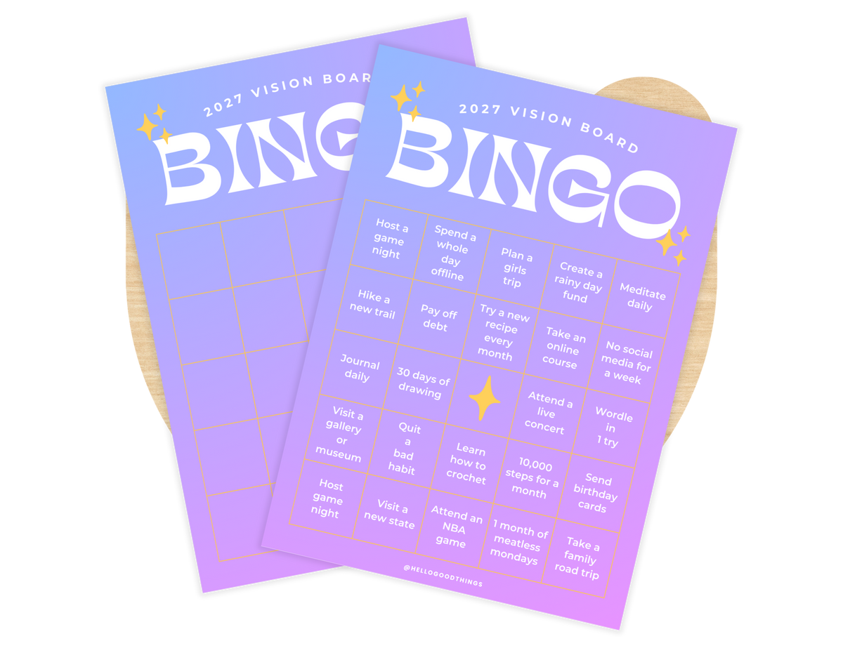 2027 Vision Board/Bingo Card Printable, Celestial