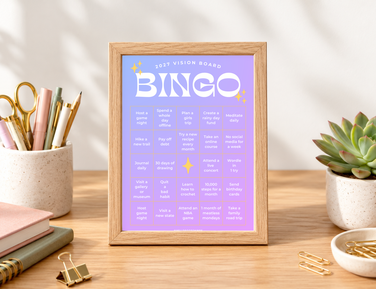 2027 Vision Board/Bingo Card Printable, Celestial