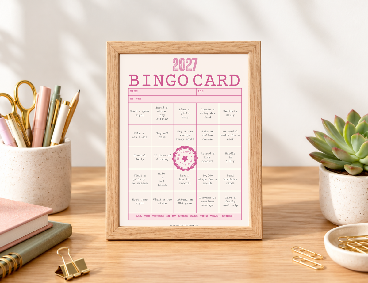 2027 Vision Board/Bingo Card Printable, Good Things