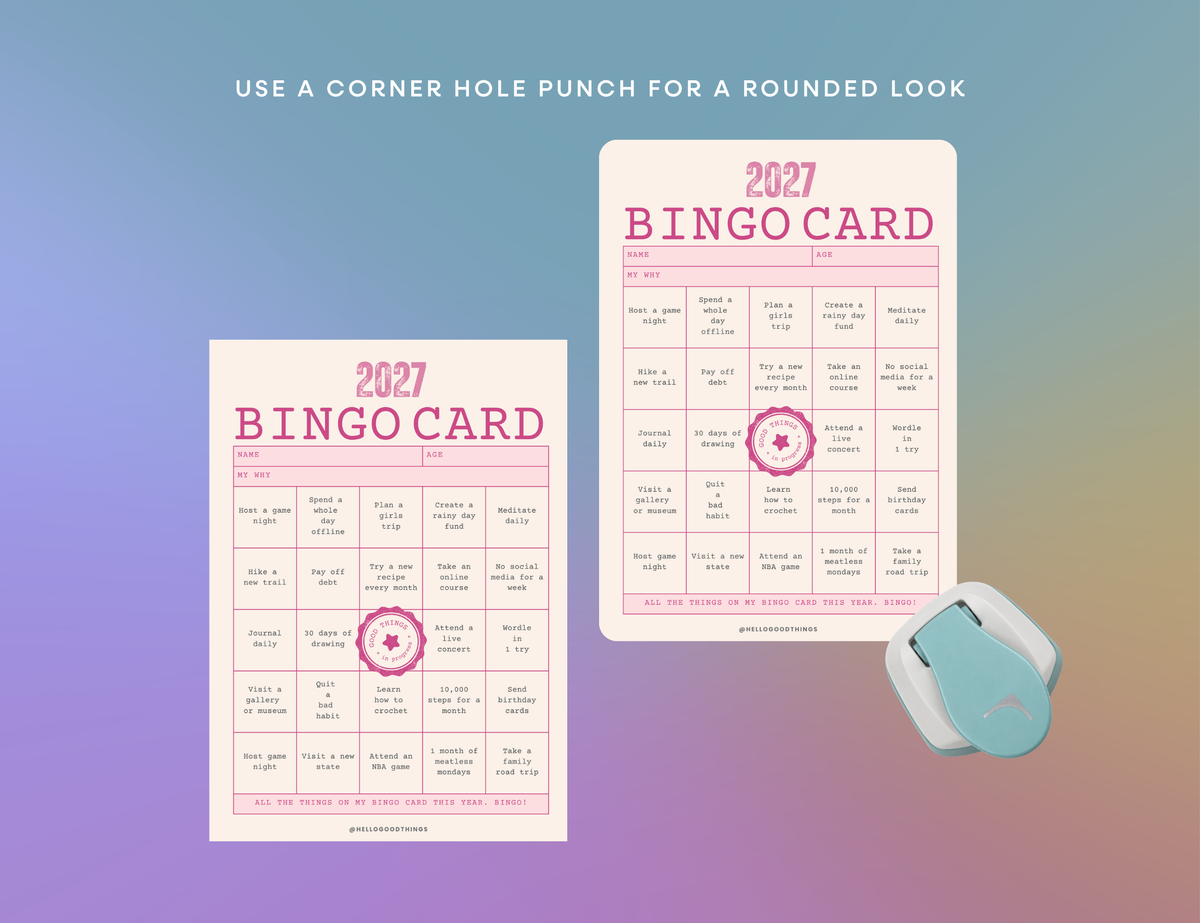 2027 Vision Board/Bingo Card Printable, Good Things