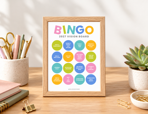 2027 Vision Board/Bingo Card Printable, Pop 16