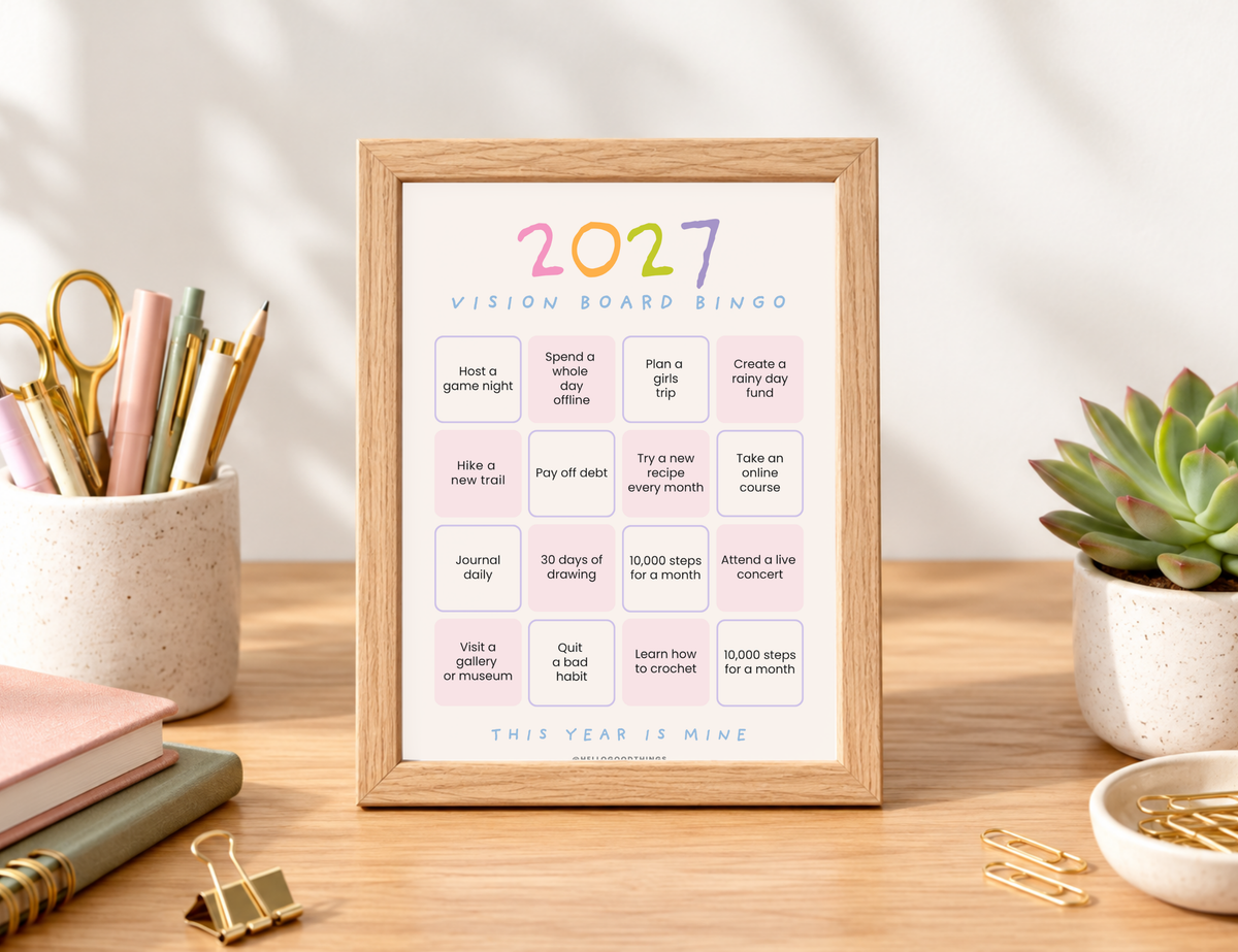 2027 Vision Board/Bingo Card Printable, SP 16