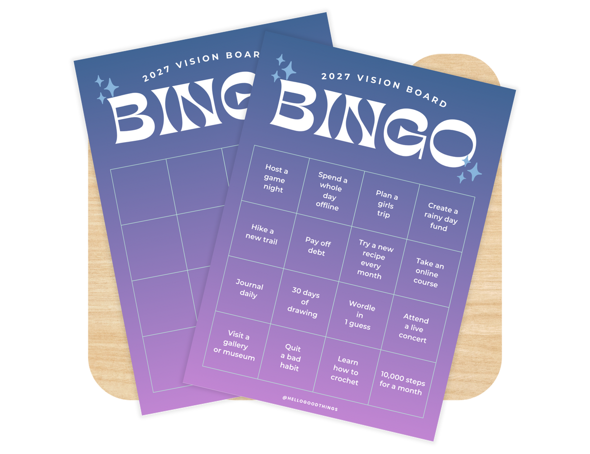 2027 Vision Board/Bingo Card Printable, Celestial 16