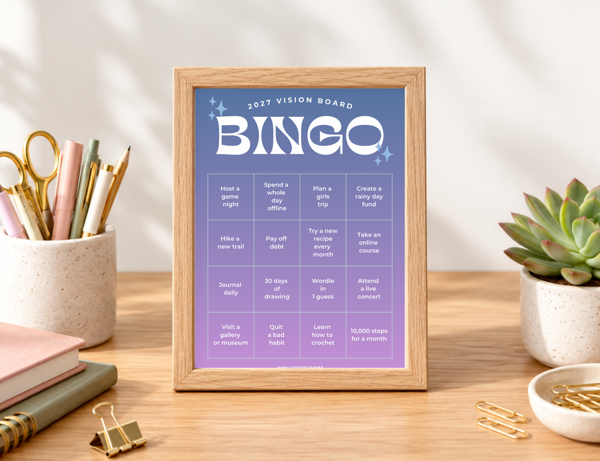 2027 Vision Board/Bingo Card Printable, Celestial 16