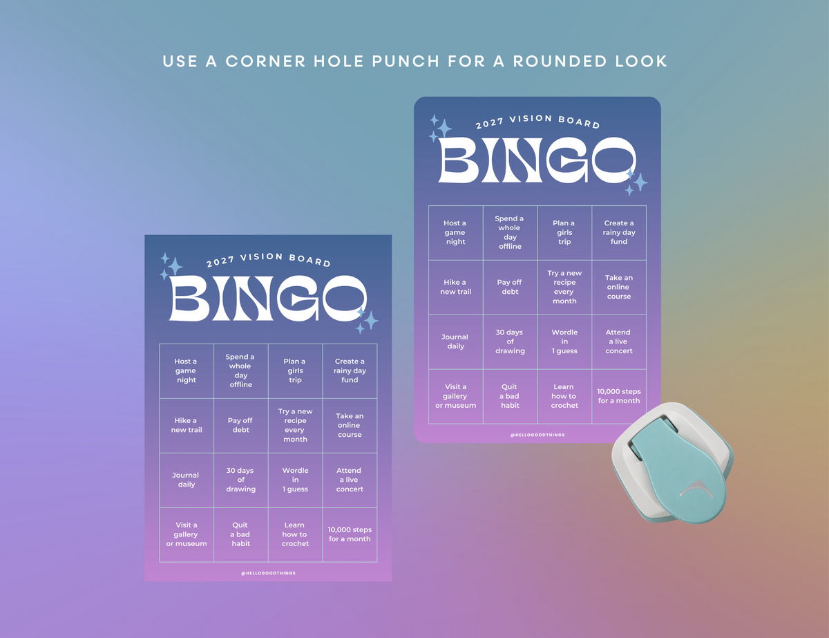 2027 Vision Board/Bingo Card Printable, Celestial 16