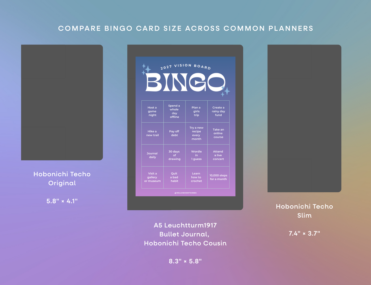 2027 Vision Board/Bingo Card Printable, Celestial 16