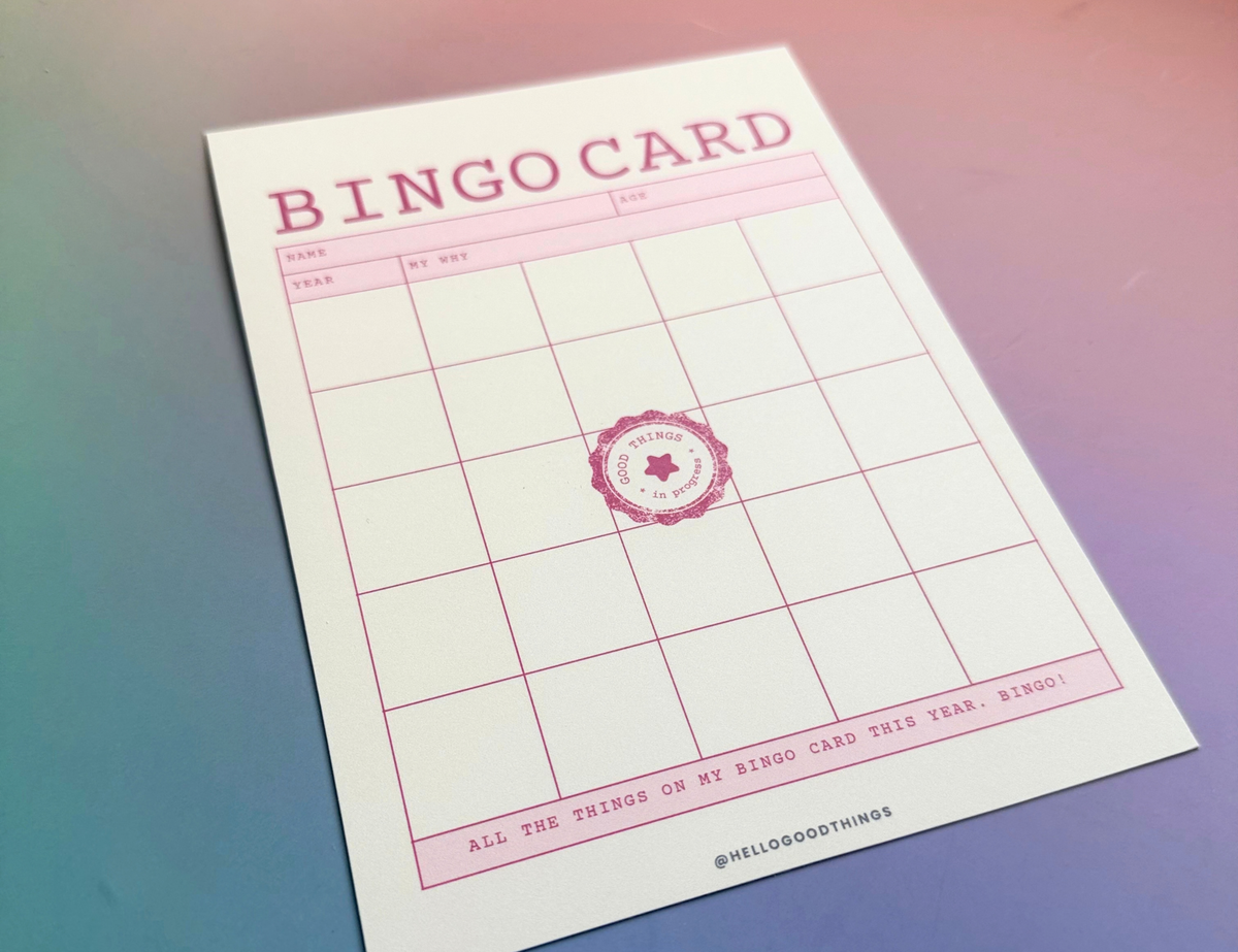 Bingo Card Vision Board, Good Things 5x5