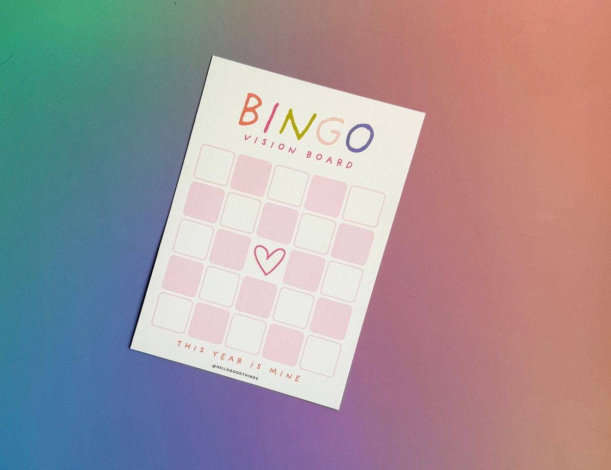 Bingo Card Vision Board, Soft Pastel 5x5