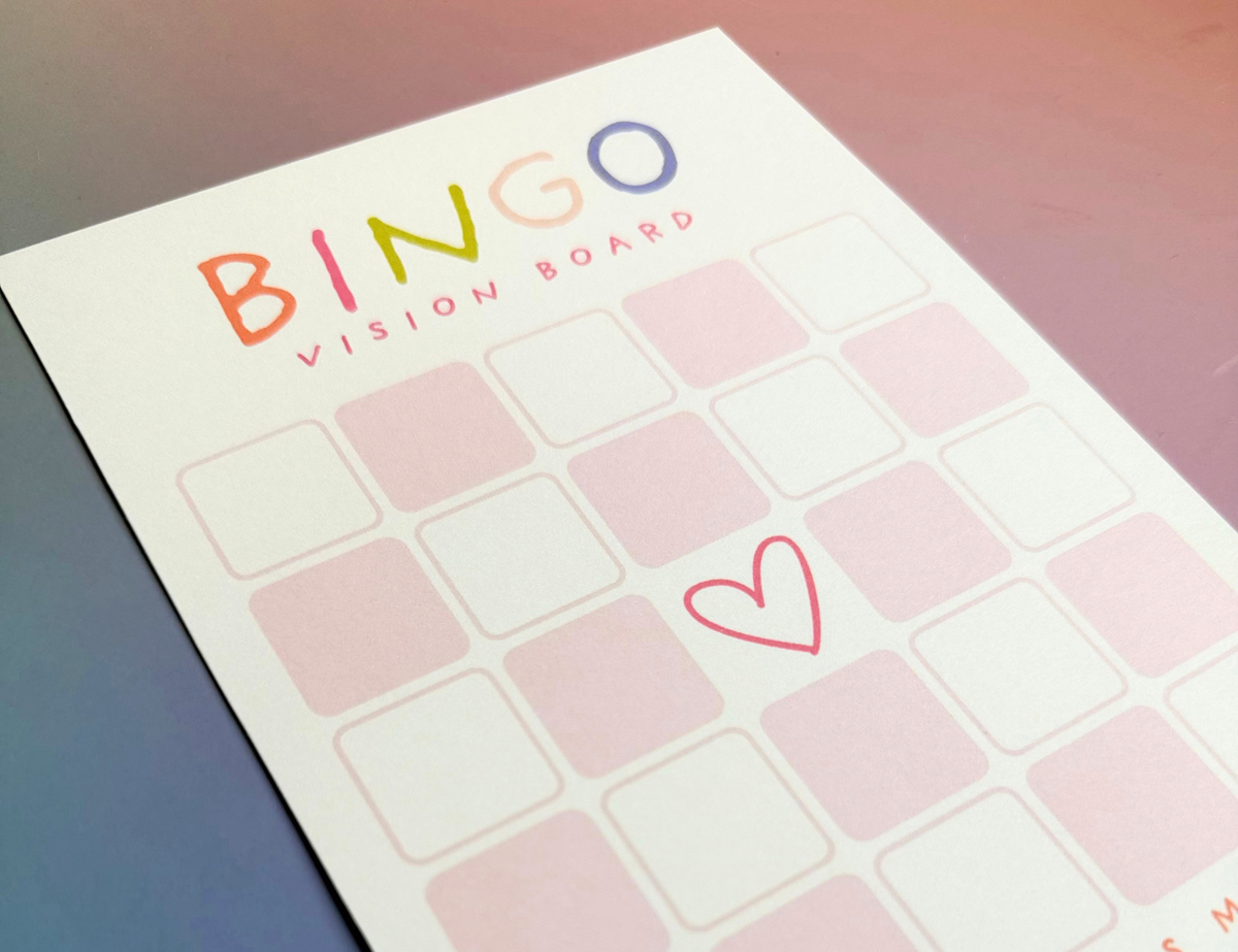 Bingo Card Vision Board, Soft Pastel 5x5
