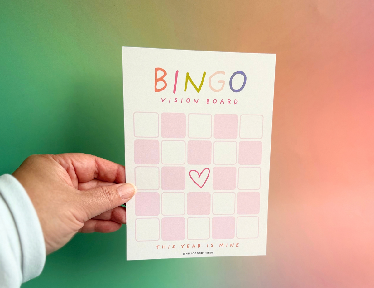 Bingo Card Vision Board, Soft Pastel 5x5