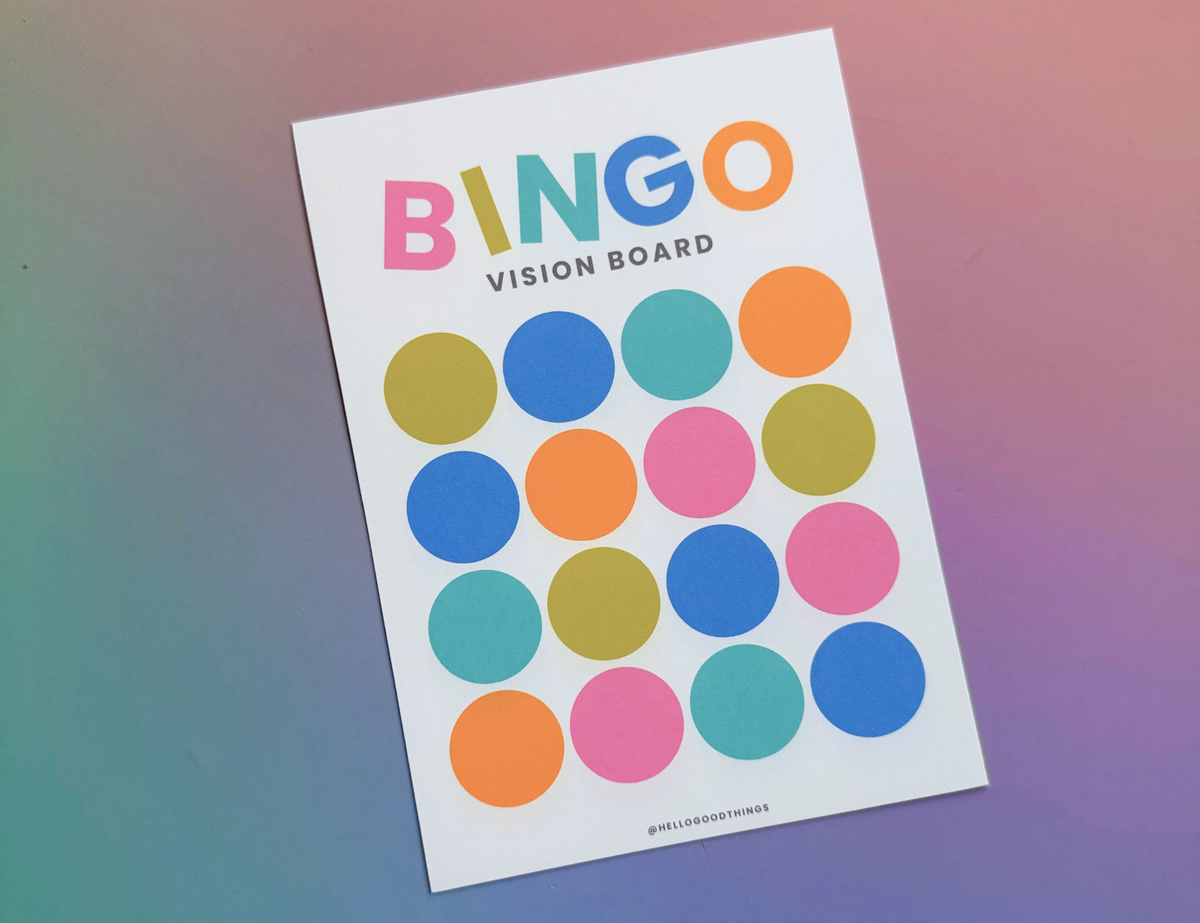Bingo Card Vision Board, Pop 16