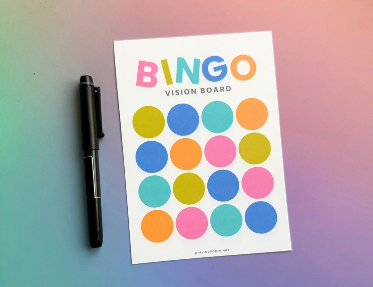 Bingo Card Vision Board, Pop 16